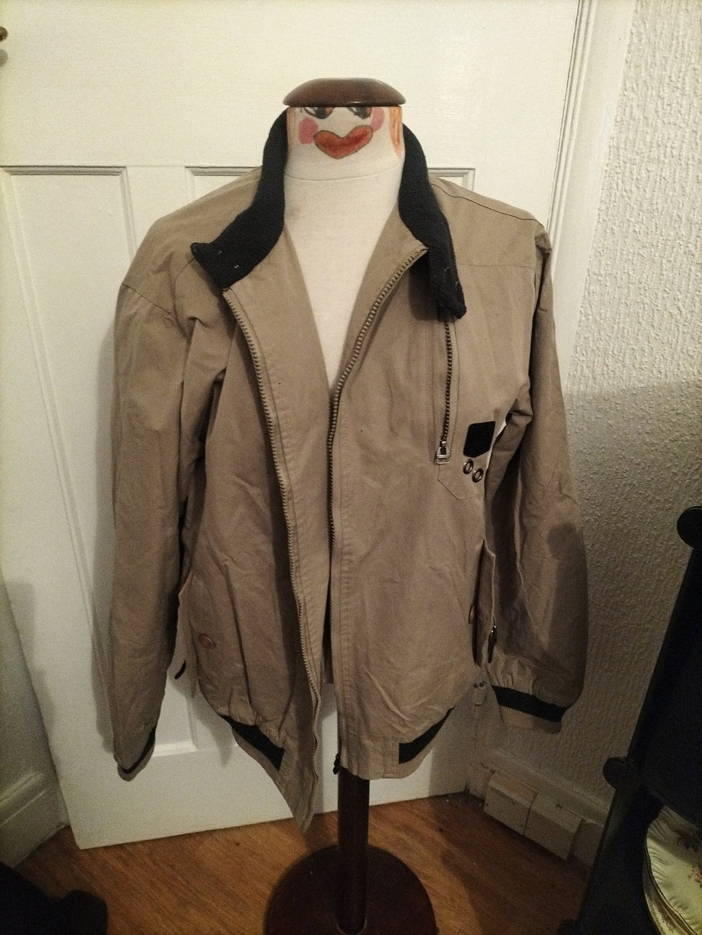 Mens Soulstar Size Large Beige Zip Through Jacket