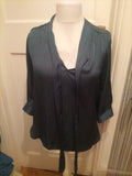 Dorothy Perkins 12 Dark Green Long Sleeved Blouse