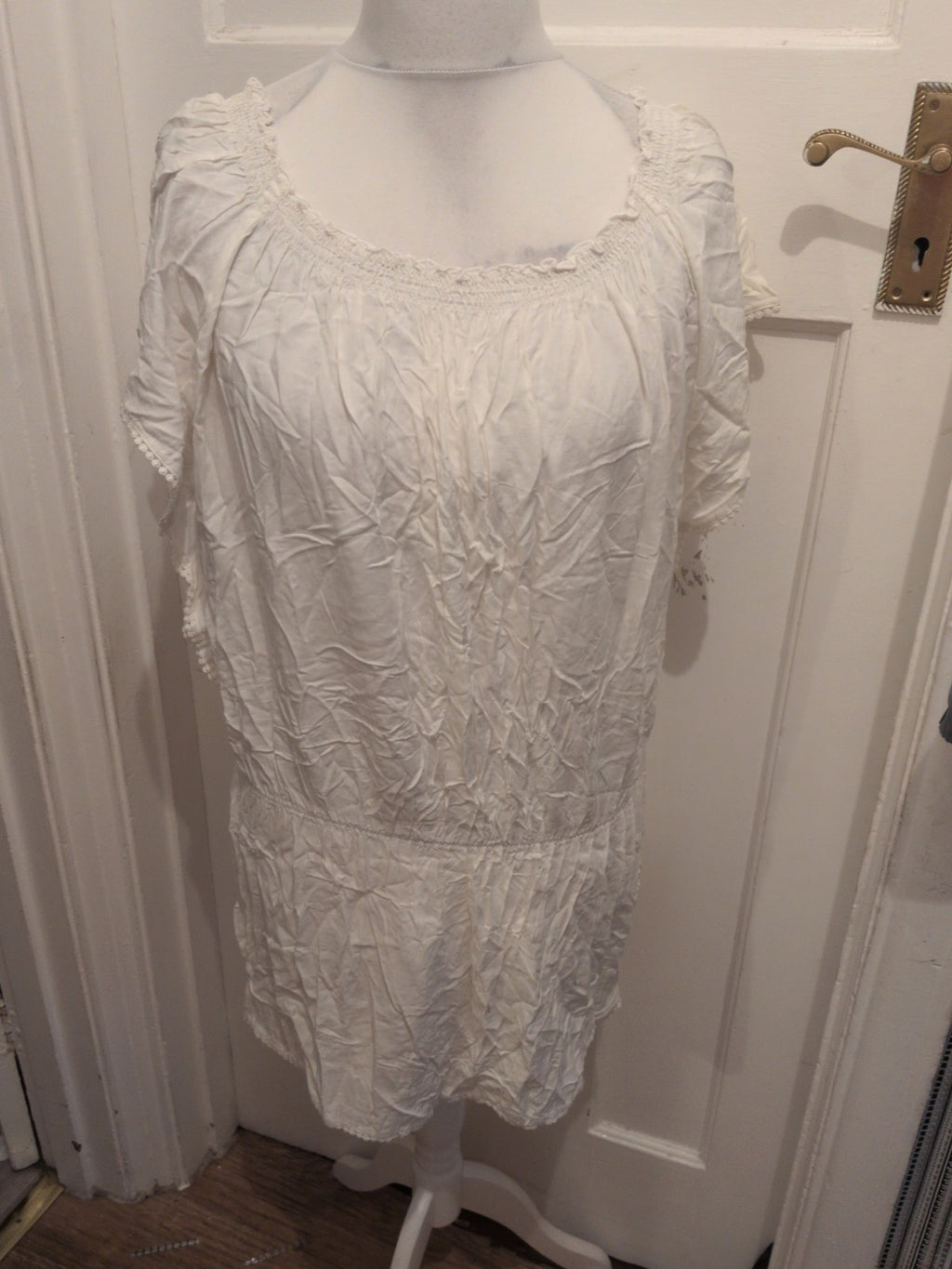 Debenhams 14 White Short Sleeve Dress