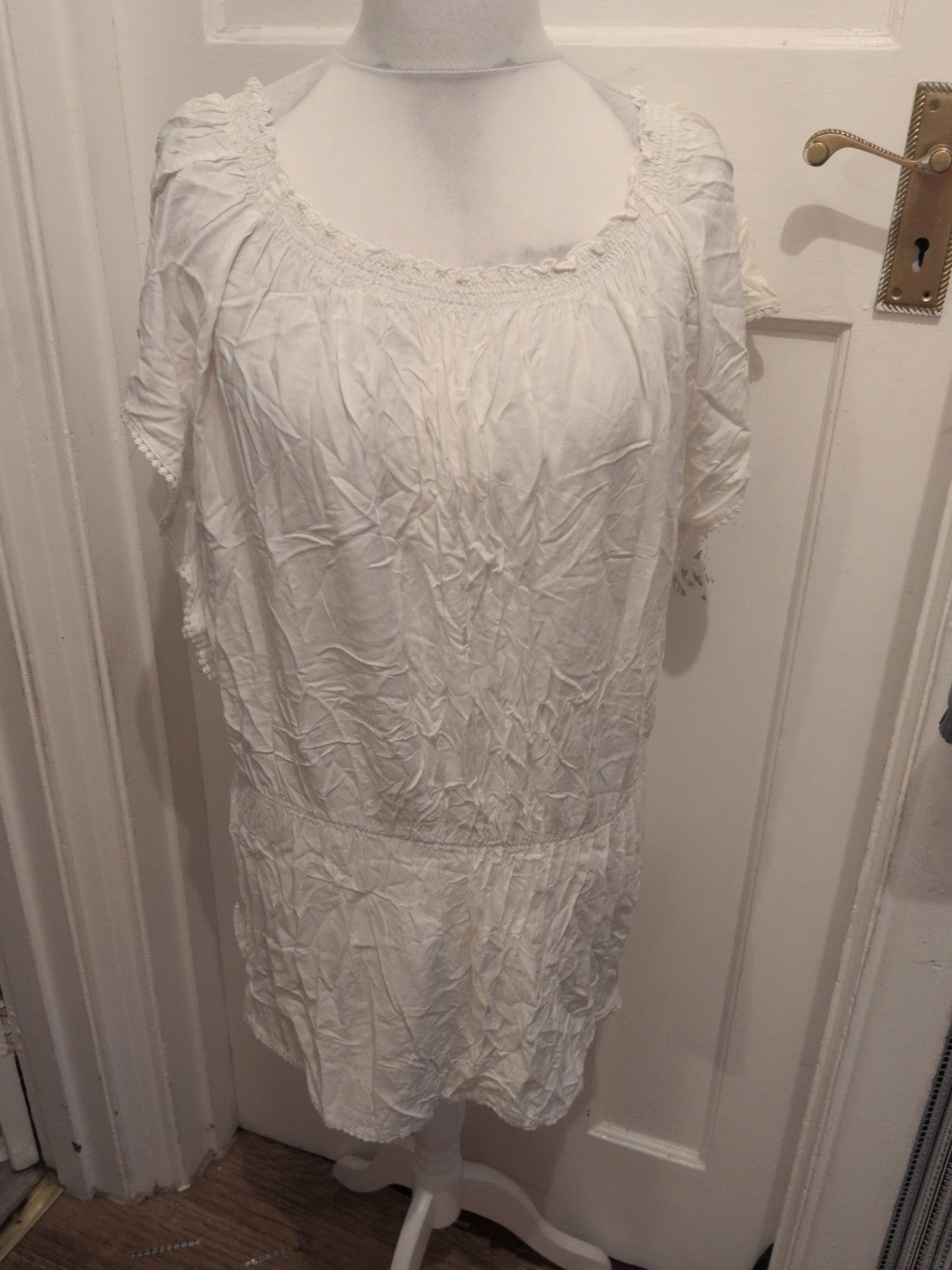 Debenhams 14 White Short Sleeve Dress