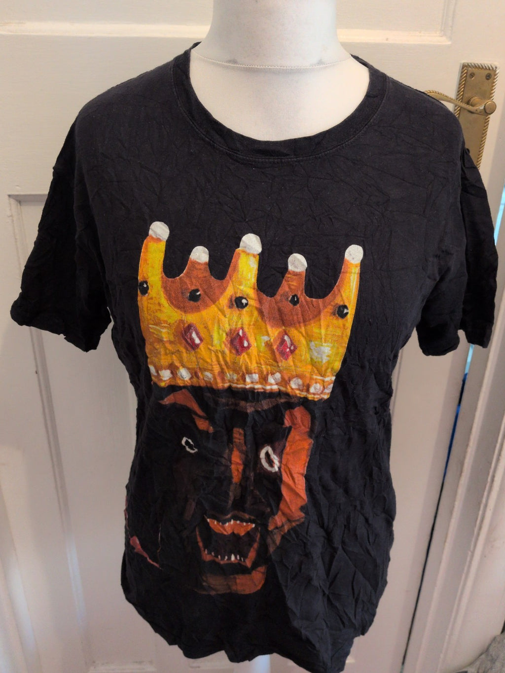 Large Ladies T-shirt Crown Print Short Sleeve