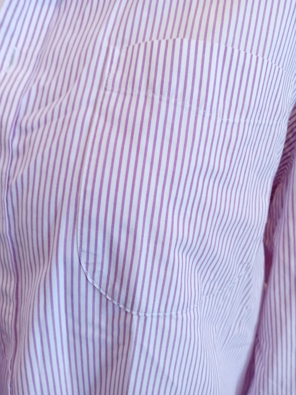 Marks And Spencer 16.5 Purple Stripe Long Sleeve Quick Iron Shirt