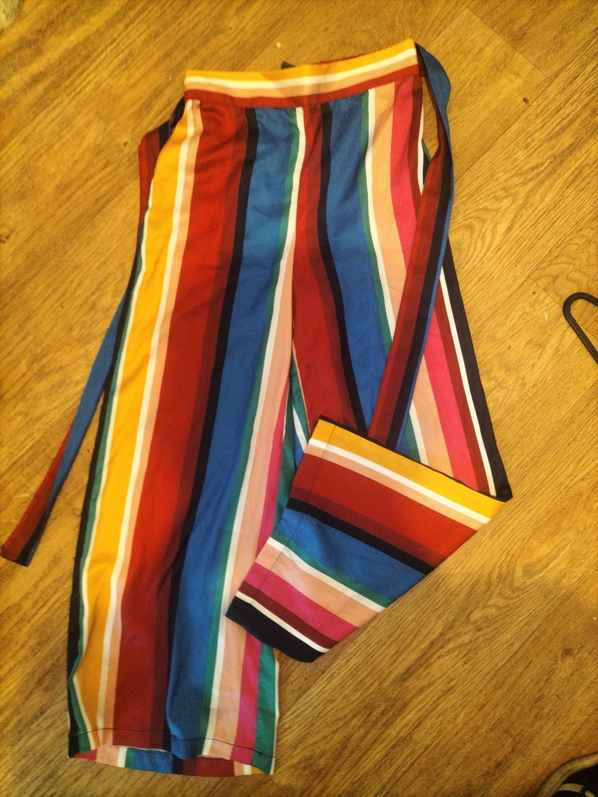 Ladies Primark Size 4 Multi Stripe Elasticated Trousers