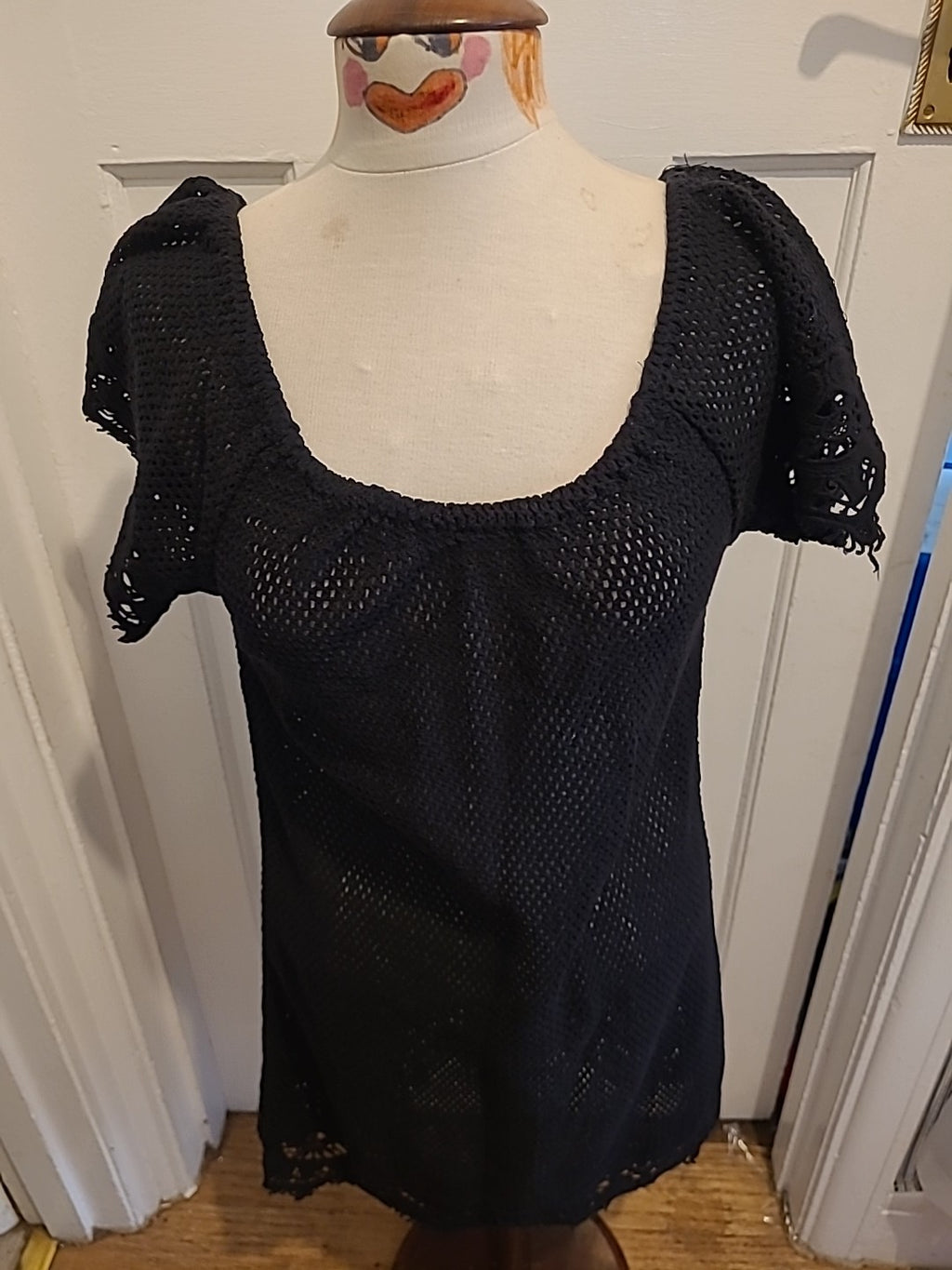 Ladies Calzedonia Size Medium Black See Through Dress