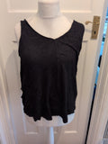 George 16 Black V Neck T-shirt Sleeveless