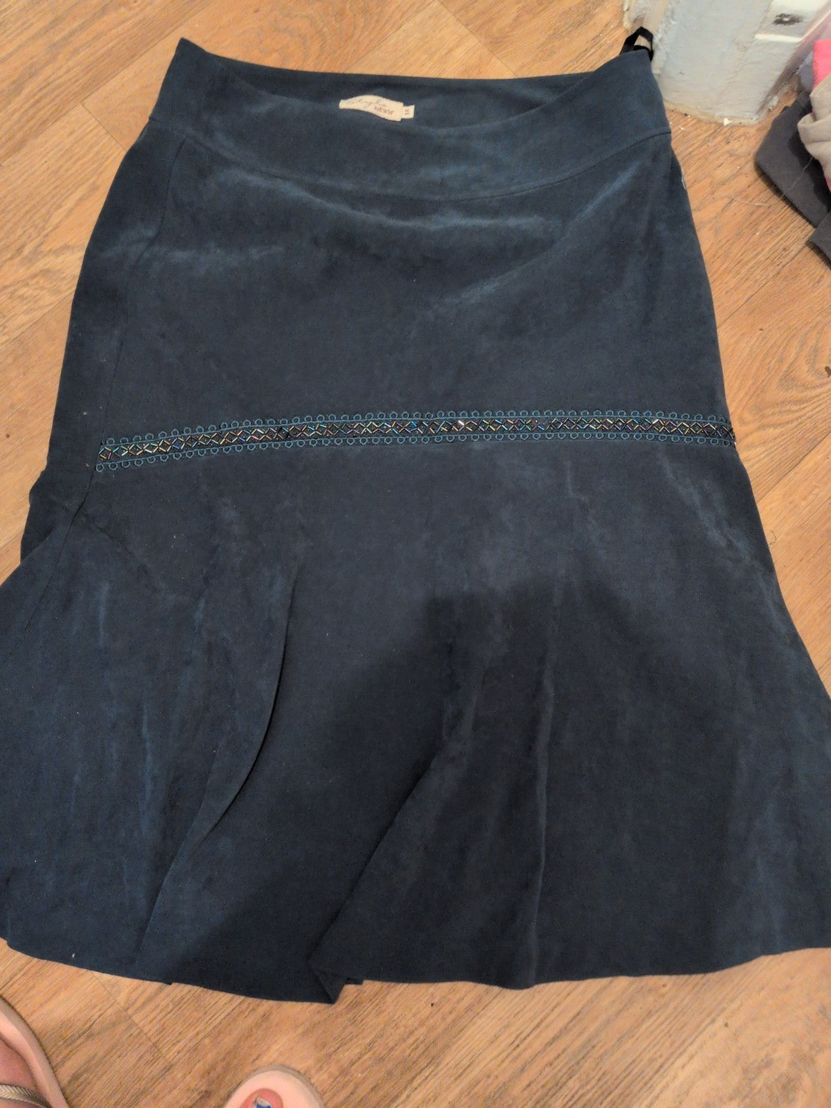 EWM 18 Dark Teal Midi-long Flare Skirt
