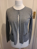 Ladies Bhs Size 14 Petites Grey Ribbed Buttoned Cardigan