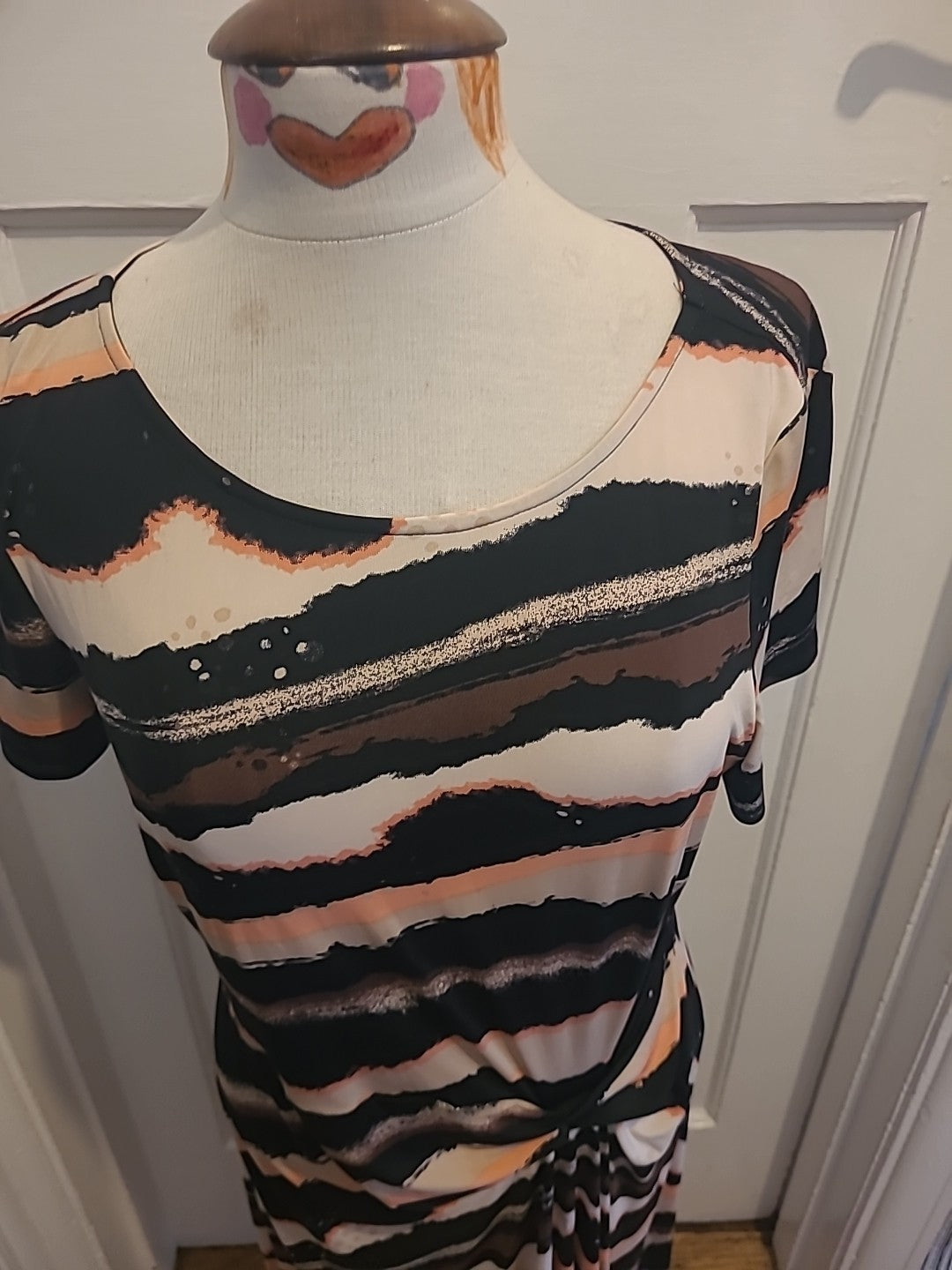 Ladies Unbranded Size 12/14 Multi Coloured Short Sleeve Dress