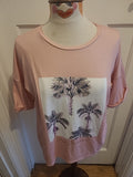 Ladies Day Dreams Size 8-10 Pink Short Sleeved Pyjama Top
