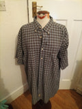 Mens Khakis Size Large Check Short Sleeved Shirt
