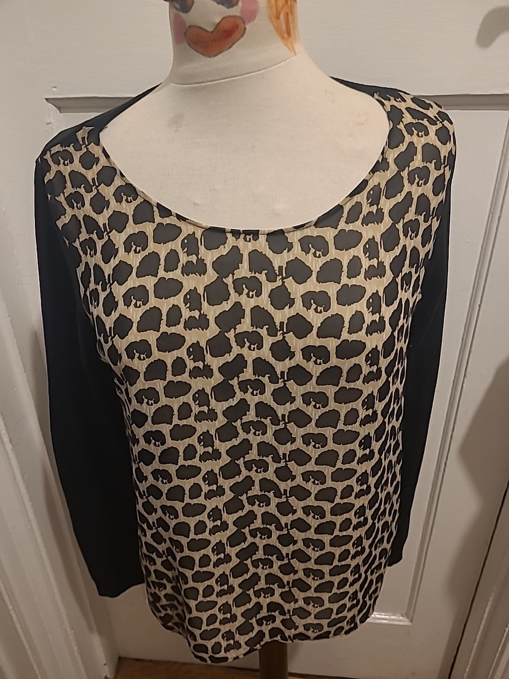Ladies F&F Size 14 Leopard Print Long Sleeved Tshirt