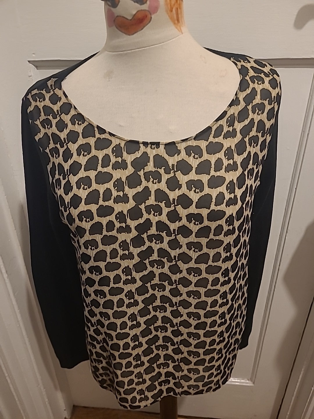 Ladies F&F Size 14 Leopard Print Long Sleeved Tshirt