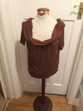 Ladies Marks And Spencer Size 18 Regular Brown Wide Neck Blouse