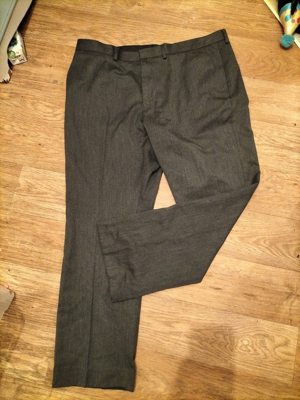 Mens Debenhams Size 40s Grey Formal Smart Trousers