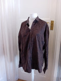 Mens Ted Baker Size 7 Brown And Black Long Sleeve Shirt