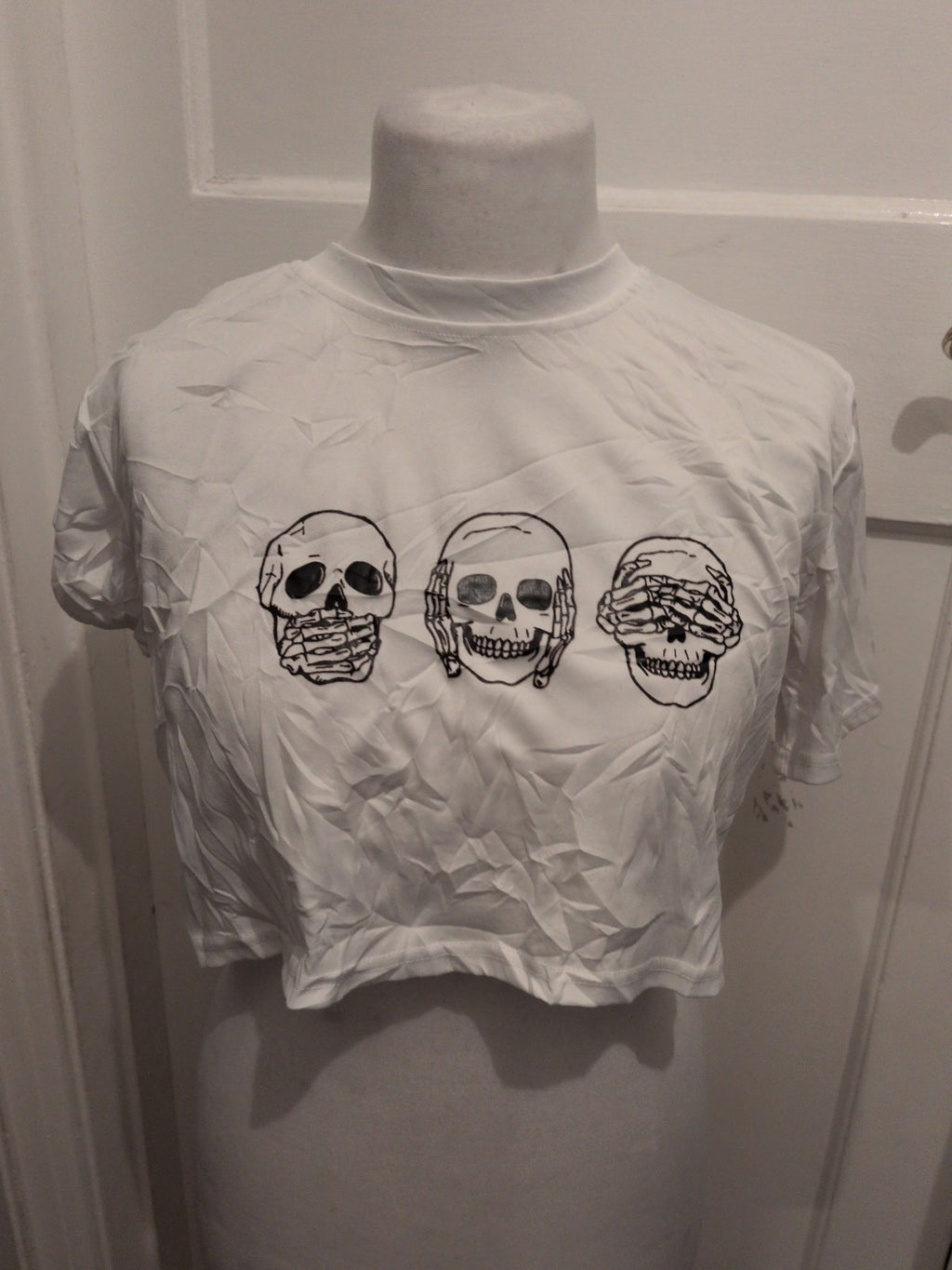Shein Medium White Skull Ladies T-shirt