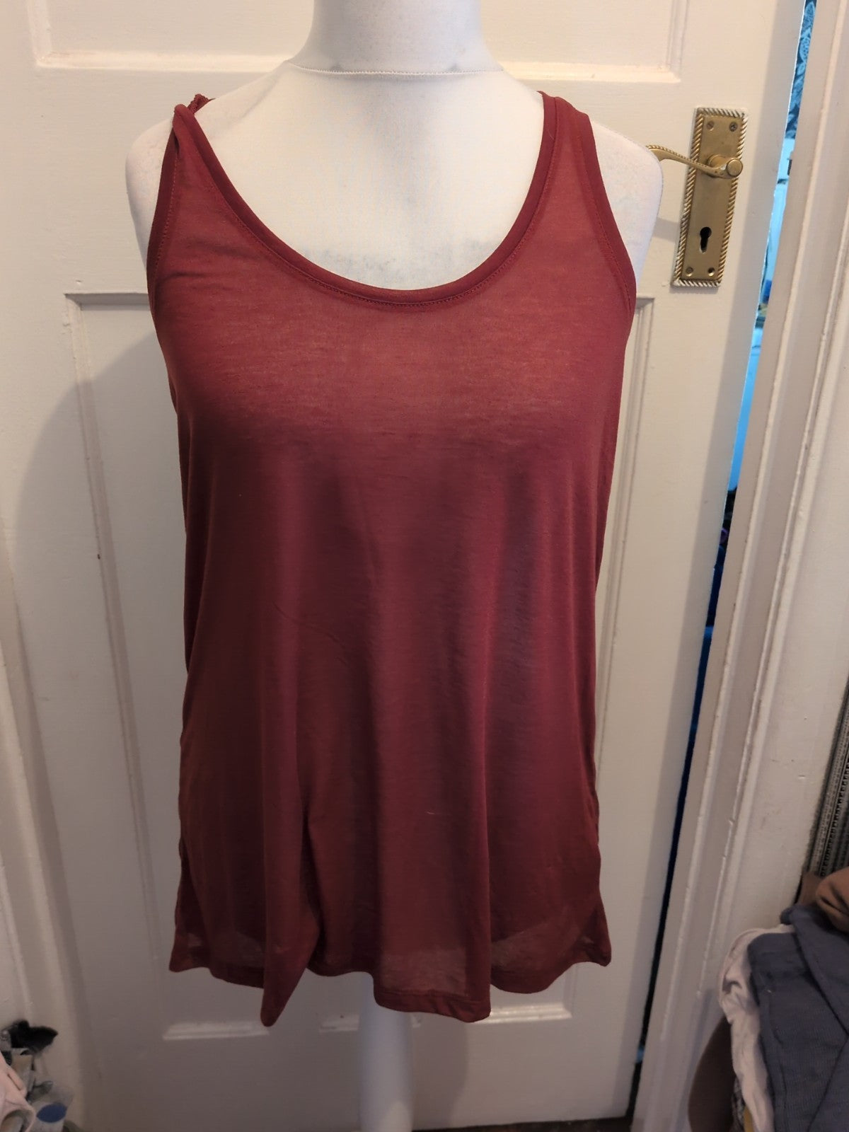 H&M Medium Rust Sleeveless Longline T-shirt
