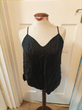 Ladies Size Medium Black Satin Style Pyjama Top
