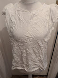 M&S Collection 16 White Pattern On Sleeve Shirt Sleeve T-shirt