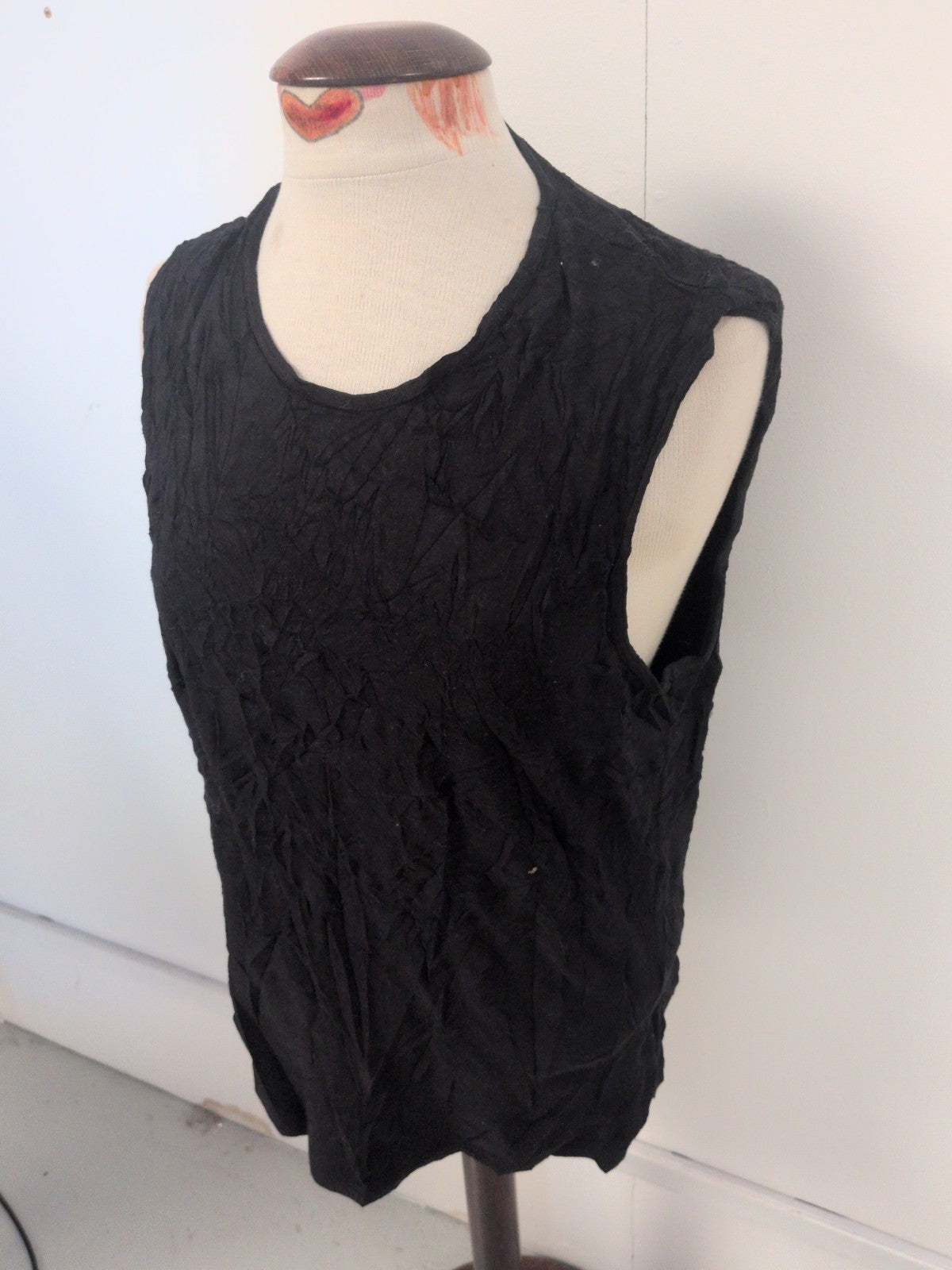 Ladies Marks And Spencer MW Size Large Black Sleeveless Tank Vest T-shirt