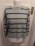 Tu Woman 16 Pale Turquoise And Black Long Sleeve Pullover Jumper
