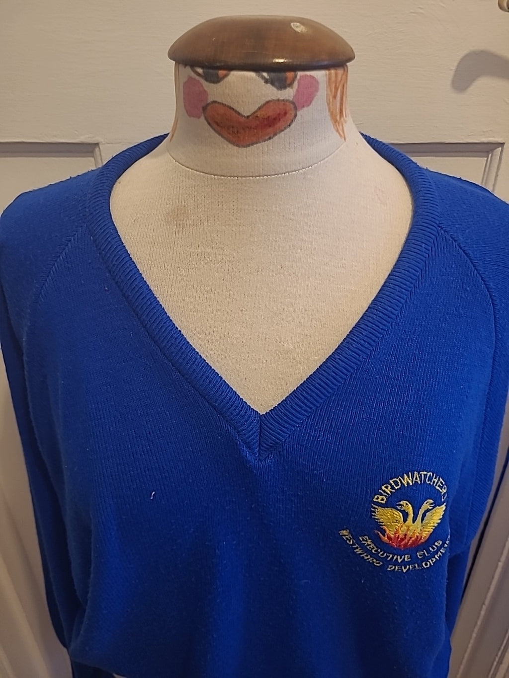 Mens Size Large Royal Blue Bird Watchers Jumper