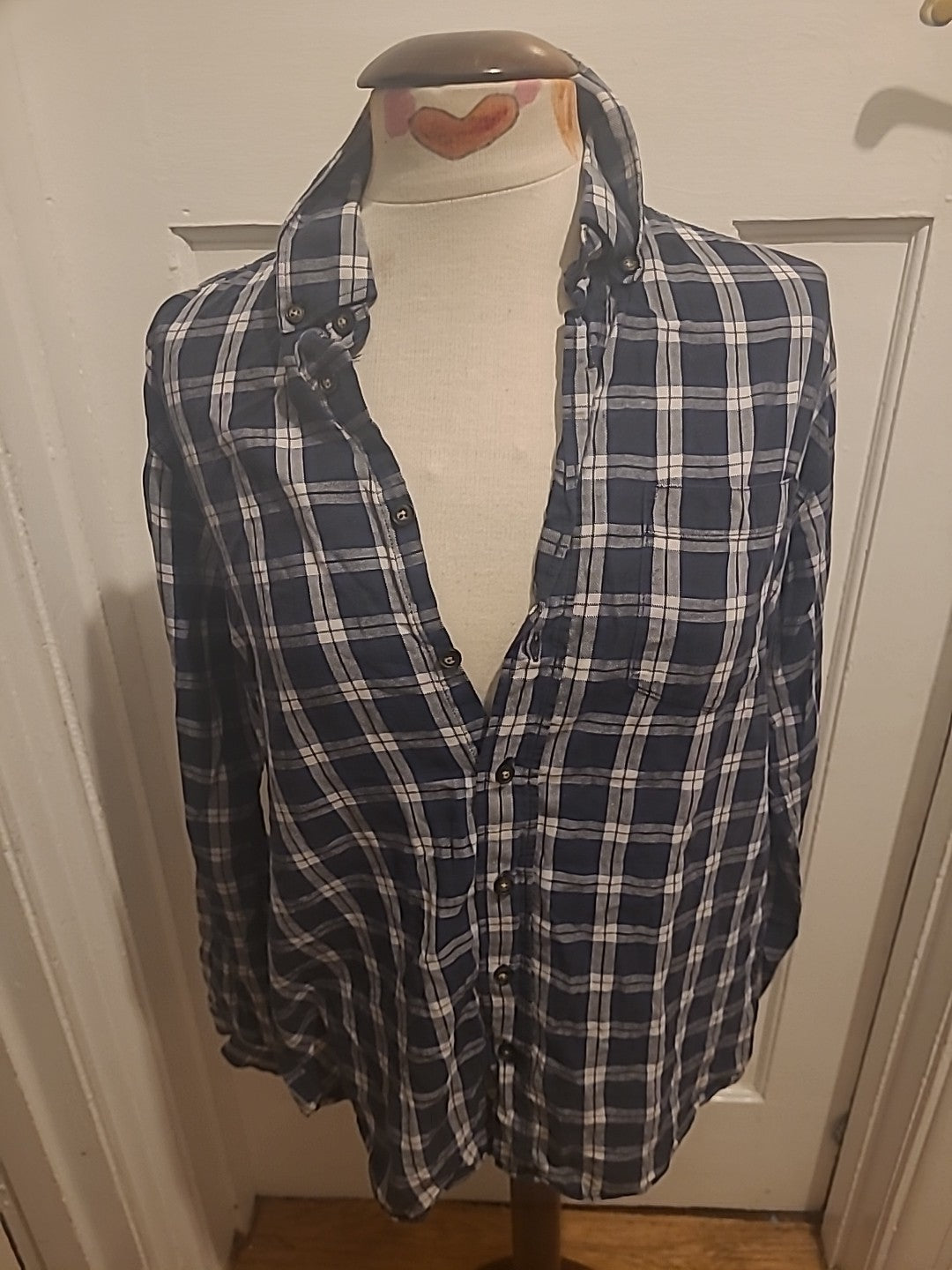 Mens Dressman Size Medium Check Long Sleeved Shirt