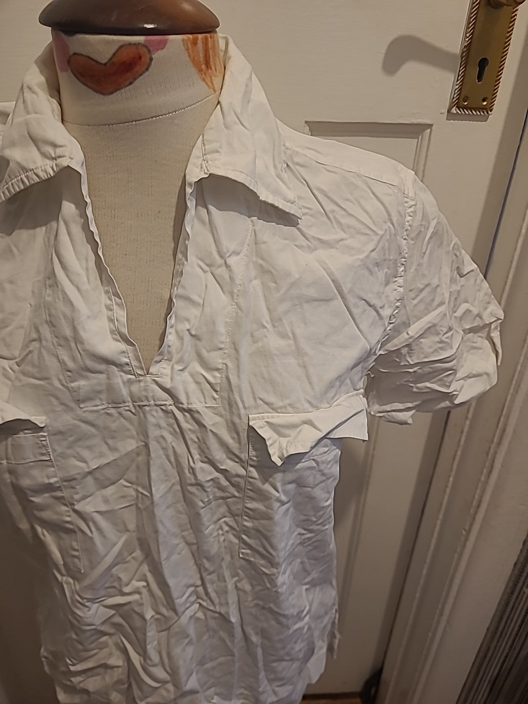 Mens Moto Size Small White Short Sleeve Top