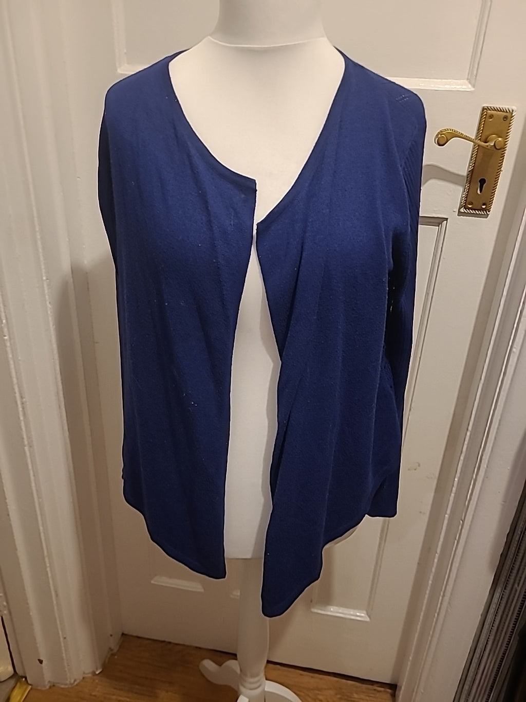 Ladies Tu Size 14 Navy Long Sleeved Cardigan Ribbed