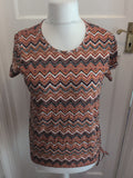 George 12 Multicoloured Zig Zag Pattern Short Sleeve T-shirt