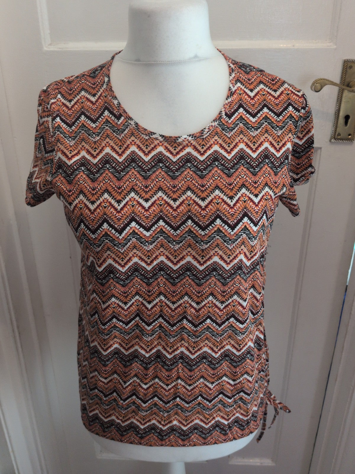 George 12 Multicoloured Zig Zag Pattern Short Sleeve T-shirt