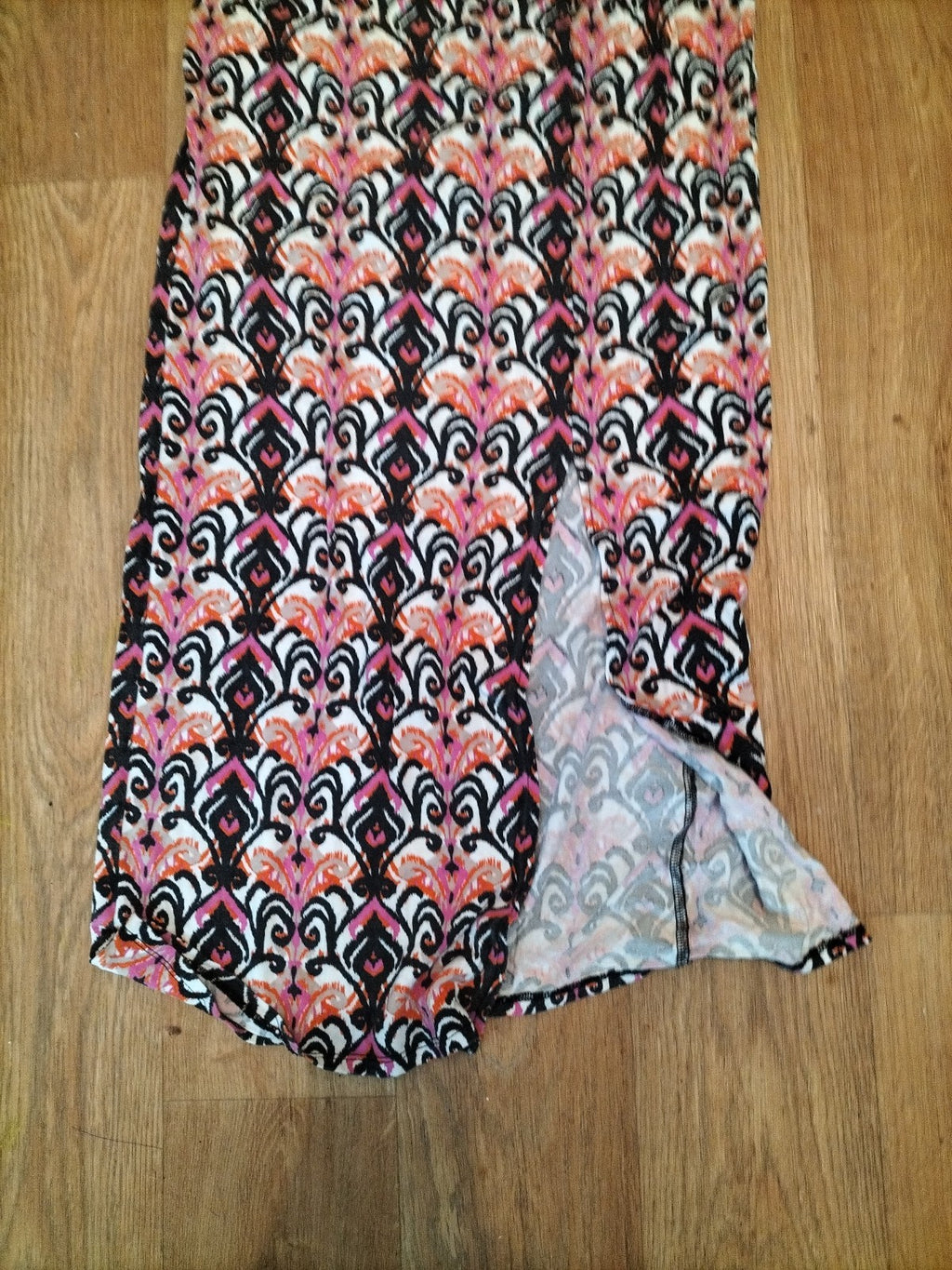 Ladies Primark Size 12 Purple Orange Split Hem Elasticated Skirt