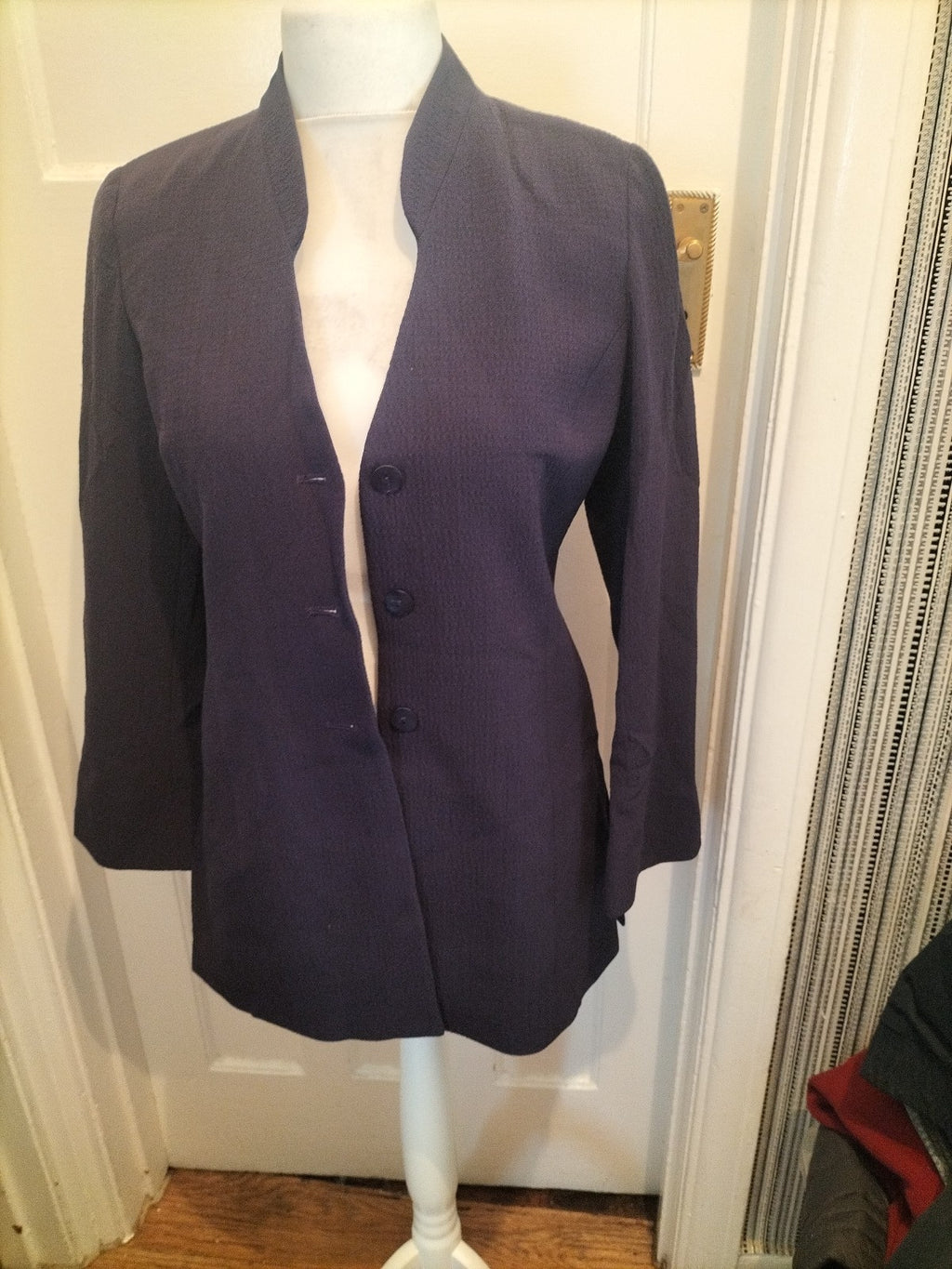Ladies Country Casuals Size 10 Purple Lined Padded Blazer