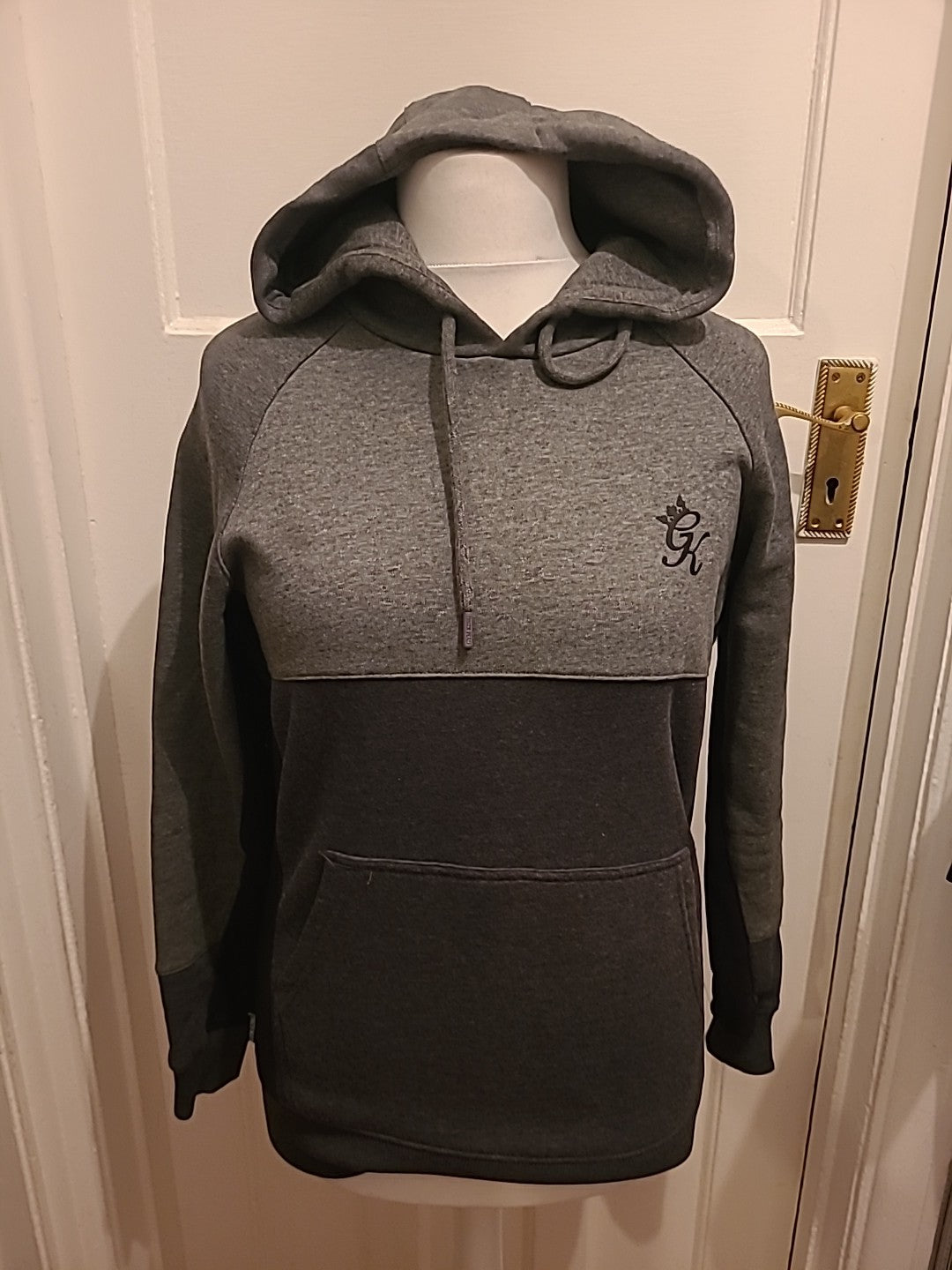 Mens Gym King Size Small Grey Toned Pullover Hoodie