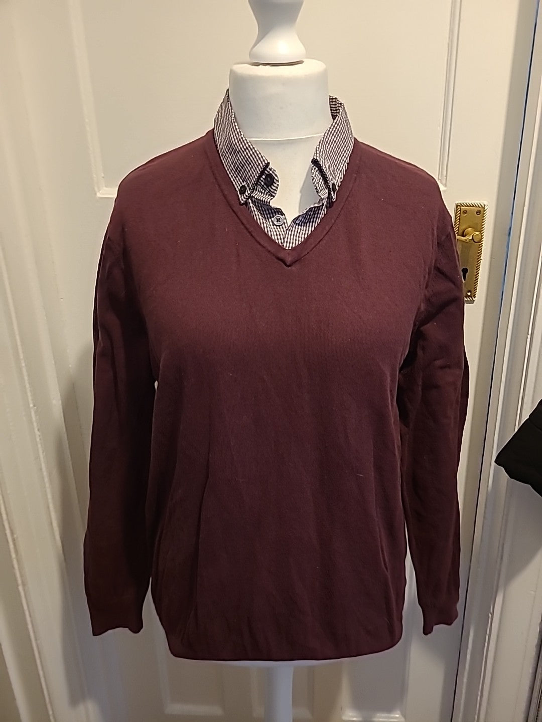 Mens F&F Size Large Purple Collared Jumper