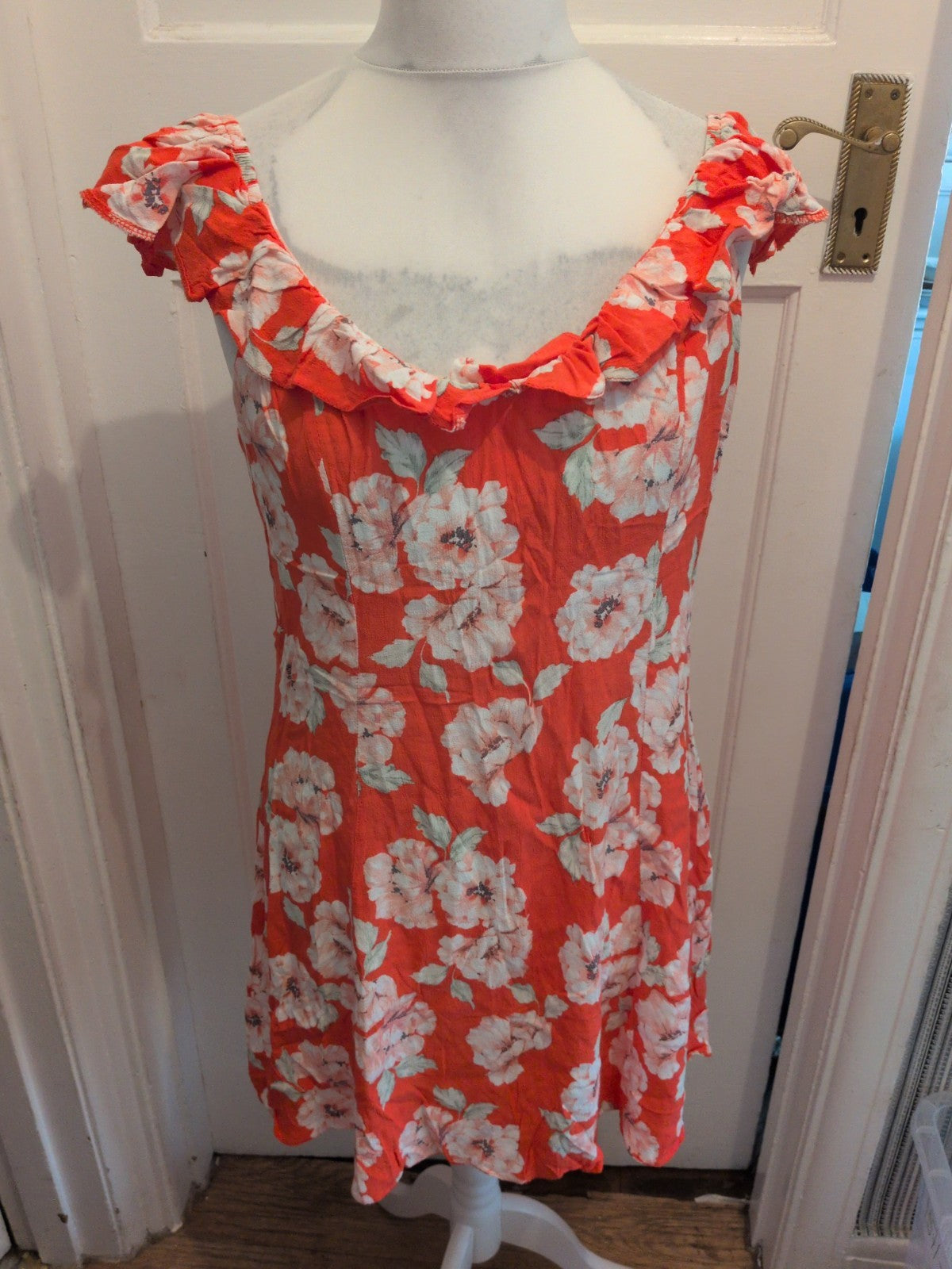 New Look 14 Coral Sleeveless Dress
