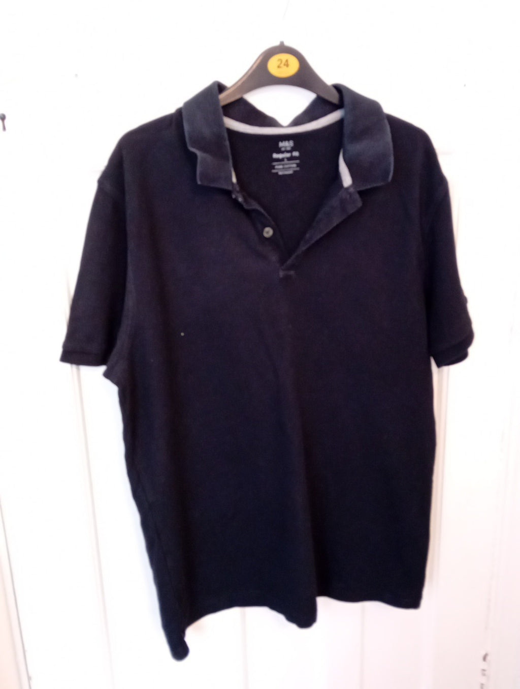 Mens M&S Black Polo Top Size Large