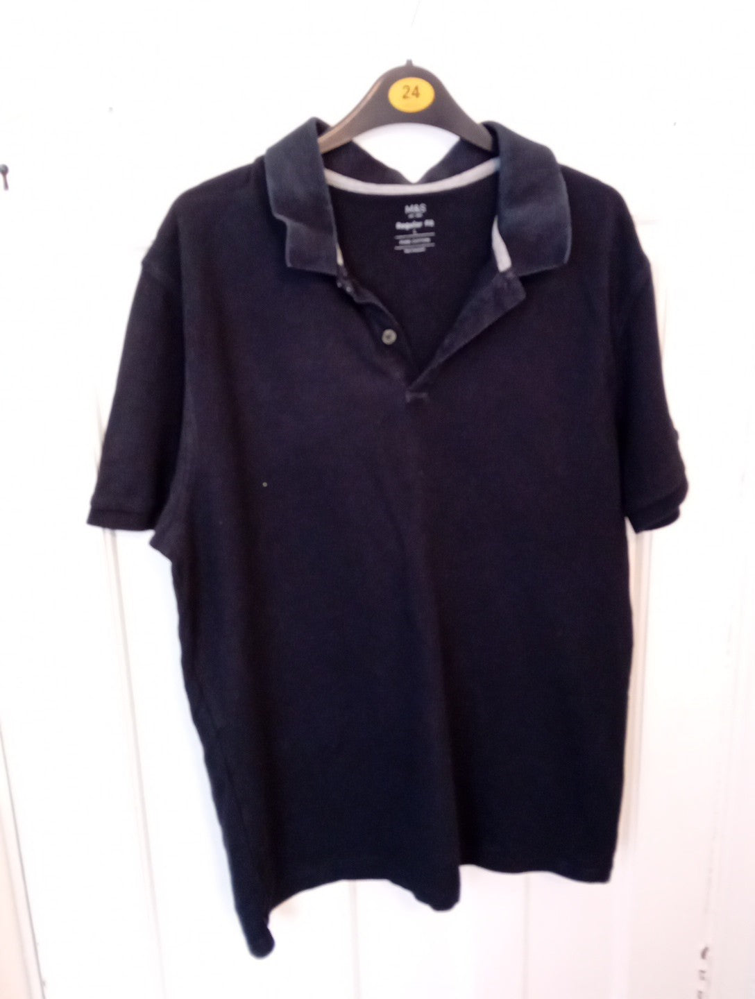 Mens M&S Black Polo Top Size Large