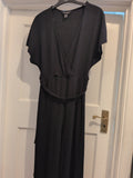 Ladies New Look Size 10 V Neck Black Jumpsuit Short Sleeve