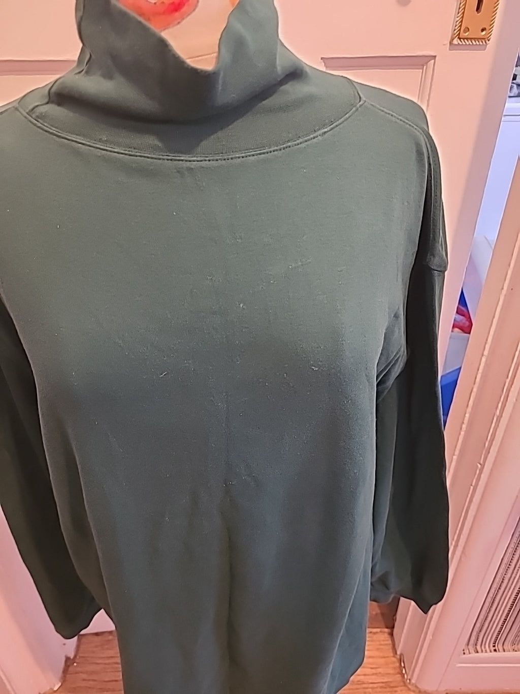 Mens Bhs Size XL Green Teal Long Sleeved Roll Neck Jumper
