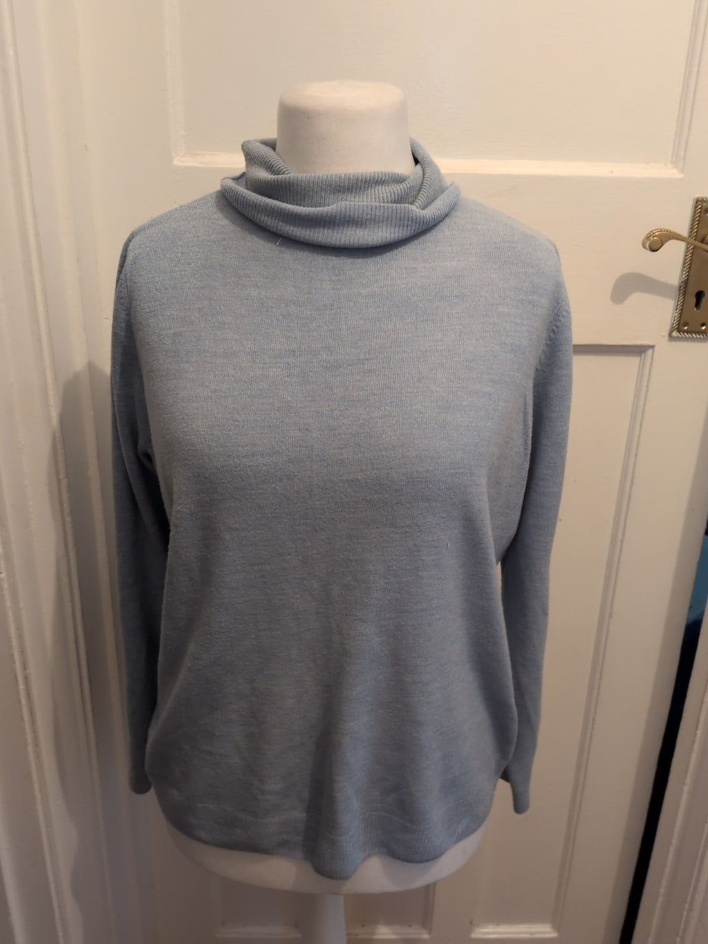 BHS 18 Pale Blue High Neck Pullover Jumper