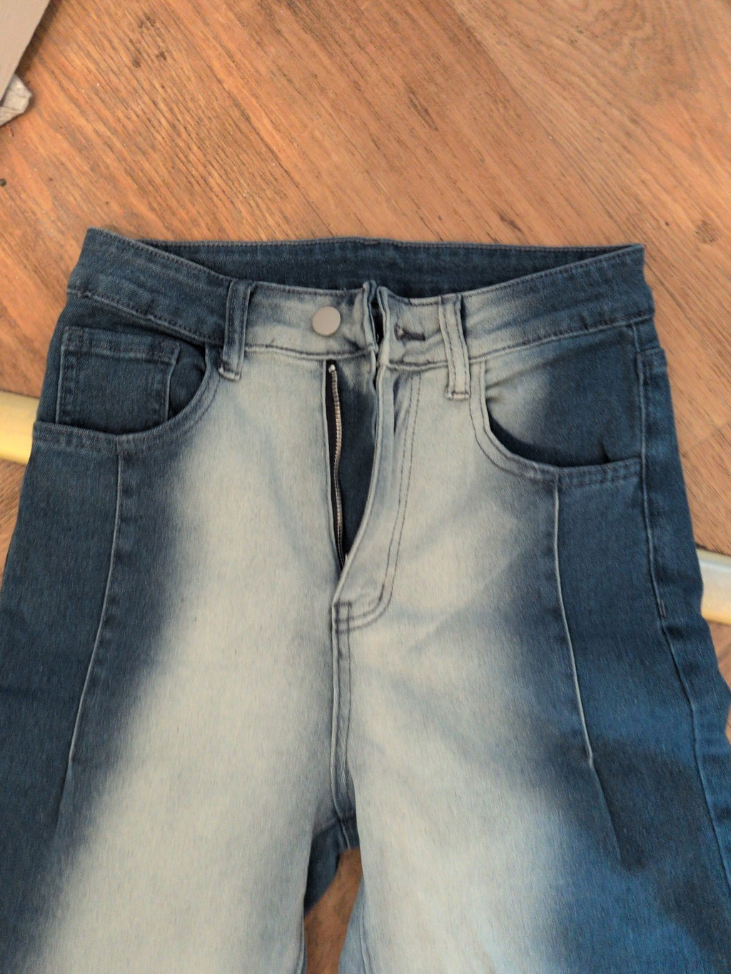 Medium Straight Wide Leg Distressed Jeans