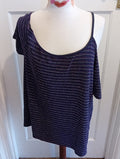 Ladies Papaya Size 20 Multi Glitter Effect Short Sleeved Tshirt