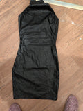 Brand New Missguided 8 Black Pleather Choker Neck Dress Sleeveless
