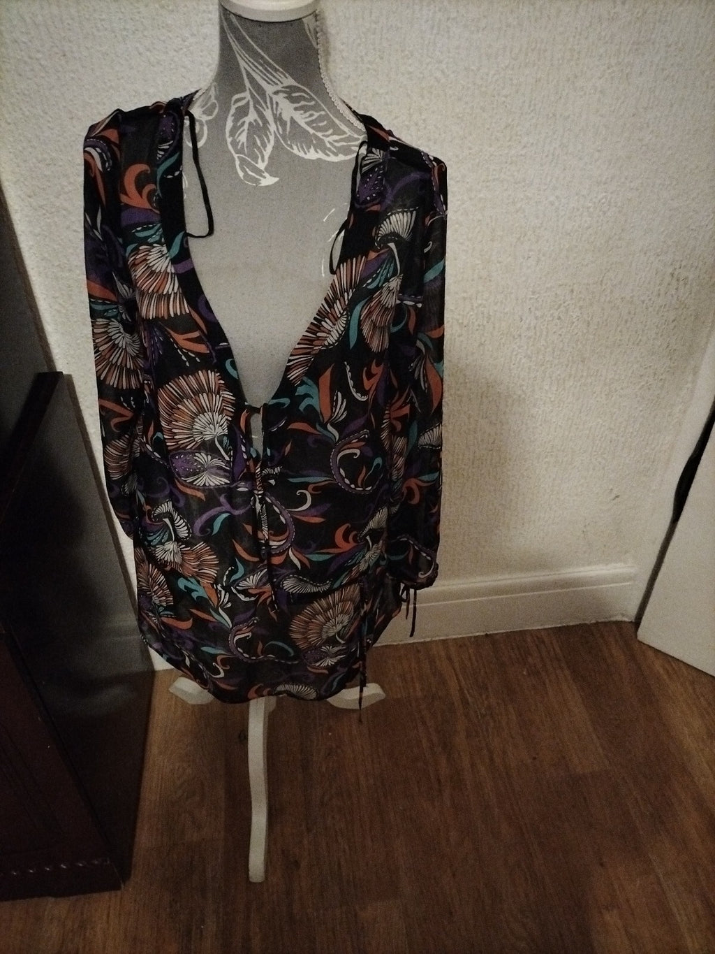Ladies Debenhams Size 12 Multi Coloured Oversized Blouse
