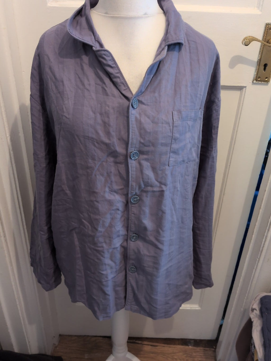 TU XL Blue Long Sleeve Buttoned Pyjama Top