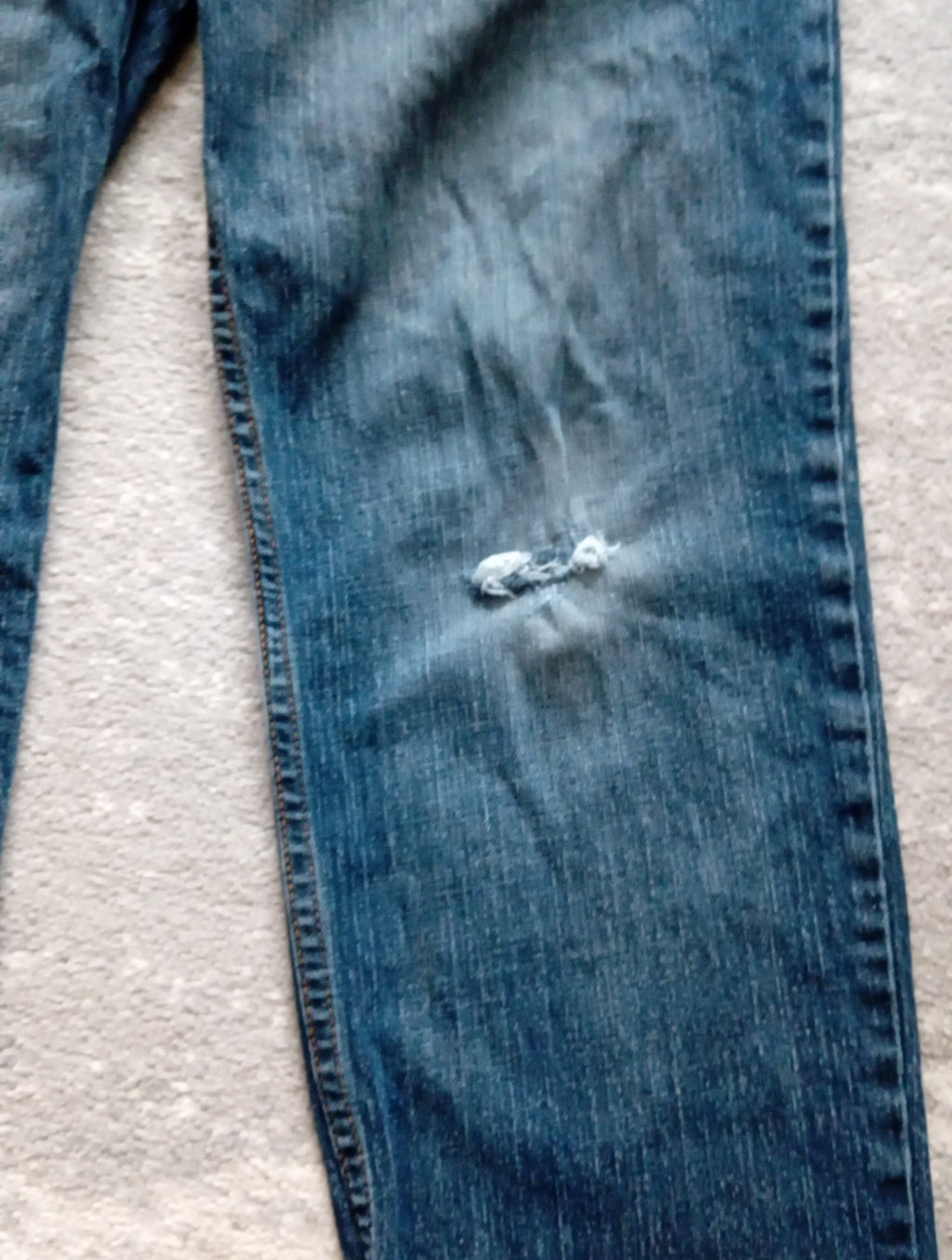 Mens TU Jeans 34 W 30 L Blue Distressed