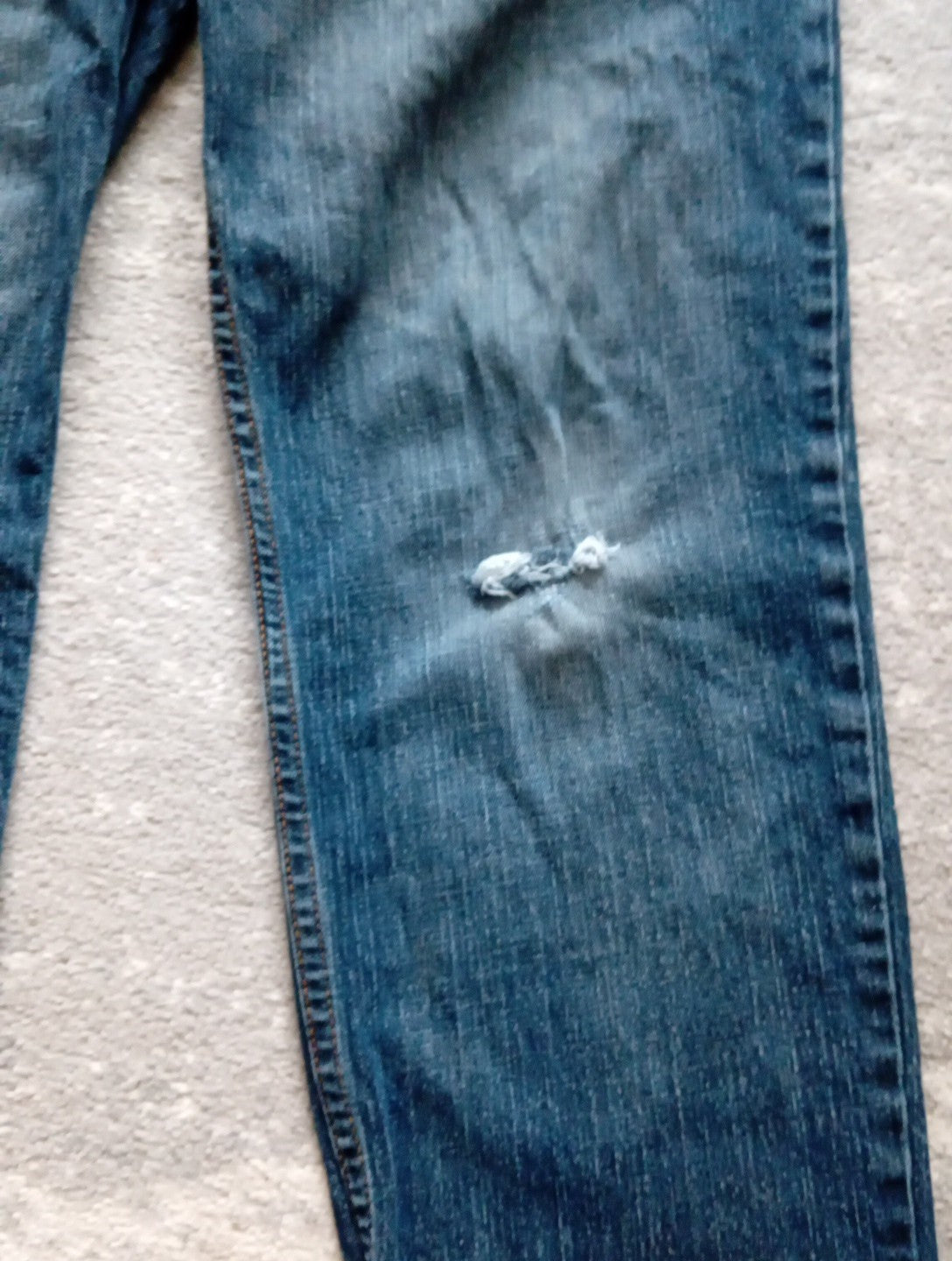 Mens TU Jeans 34 W 30 L Blue Distressed