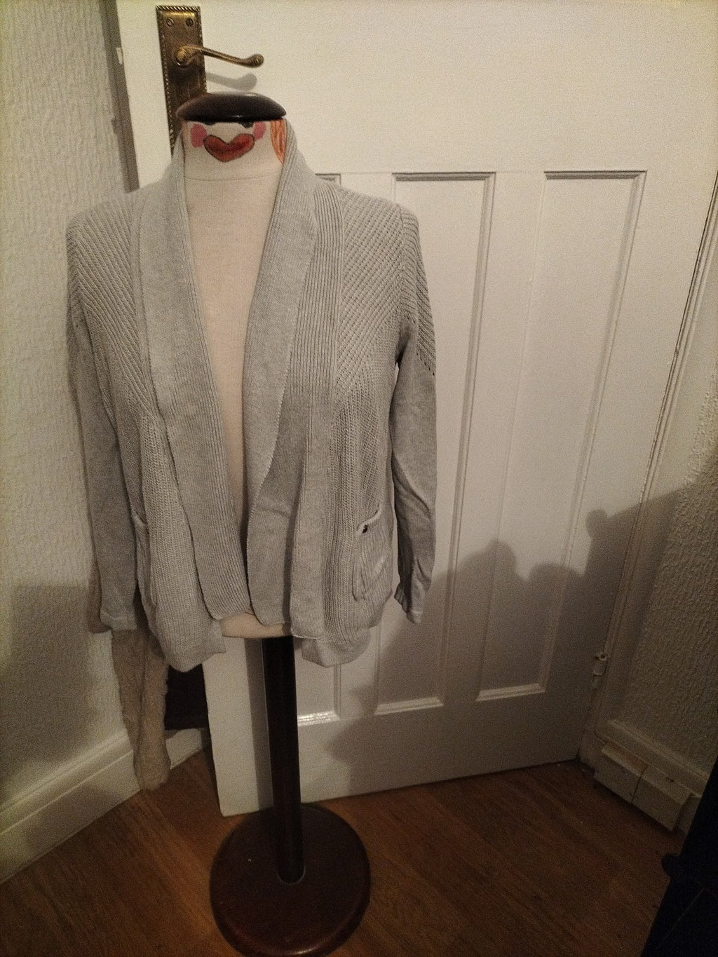 Ladies Indigo Size 12 Silver Long Sleeved Cardigan