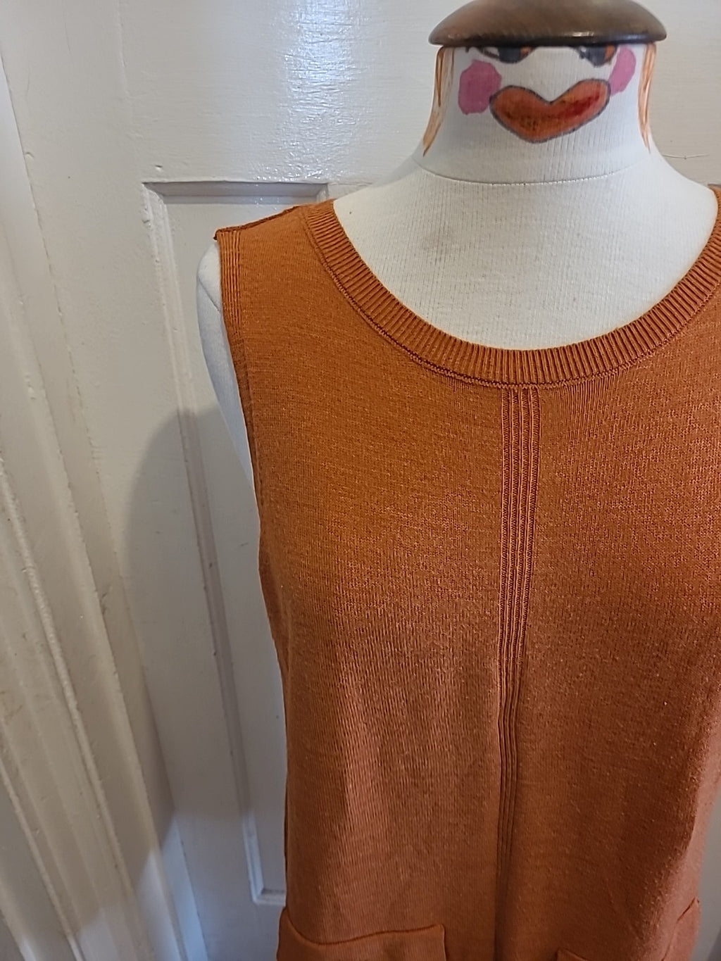 Ladies Tu Size 12 Orange Sleeveless Dress